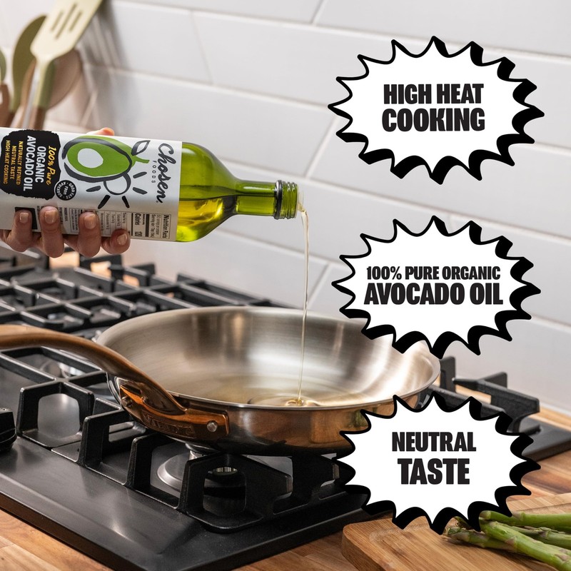 Chosen Foods Organic Avocado Oil, 16.9 Fl Oz - All Purpose Cooking Oil made from gallery