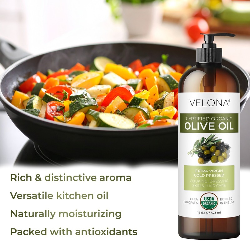 Velona USDA Certified Organic Olive Oil - 32 oz | Extra Virgin Cold Pressed Pure gallery