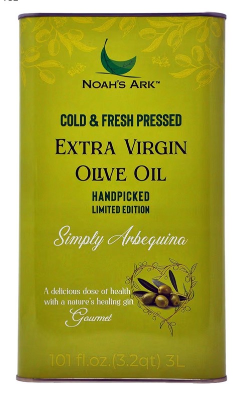 Noah's Ark Cold & Fresh Pressed Extra Virgin Olive Oil Handpicked Arbequina 3L