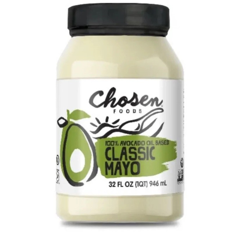 2 Chosen Foods Avocado Oil Mayo 32oz 100%Pure NO SEED OIL Whole Food Avocado Oil