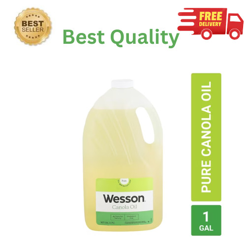 Wesson Canola Vegetable Oil 128 fl oz Cholesterol Free Cooking Oil 1 Gallon