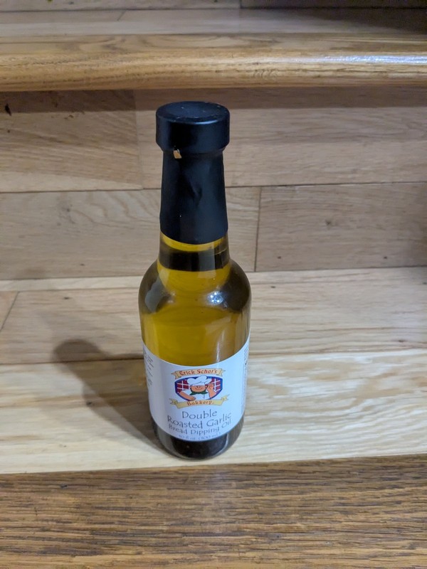 Erick Schat's Bakery Double Roasted Garlic Bread Dipping Oil 10 Oz Glass Bottle gallery