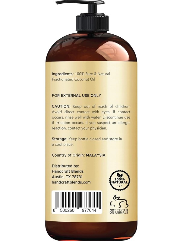Fractionated Coconut Oil 16oz 100% Pure Carrier Oil for Skin & Hair. gallery