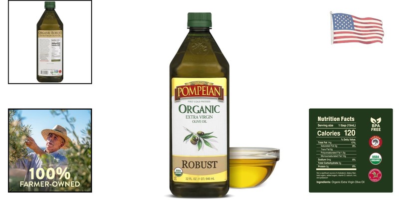 Organic Robust Extra Virgin Olive Oil 32 Fl Oz - First Cold Pressed for Robus... gallery