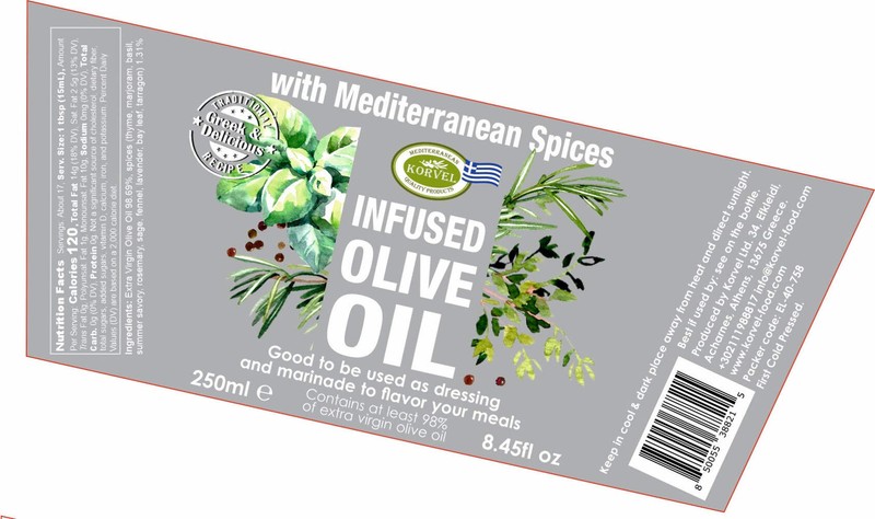 KORVEL Greek EVOO with Mediterranean herbs, Amphora 8.45 fl oz-2 pack gallery