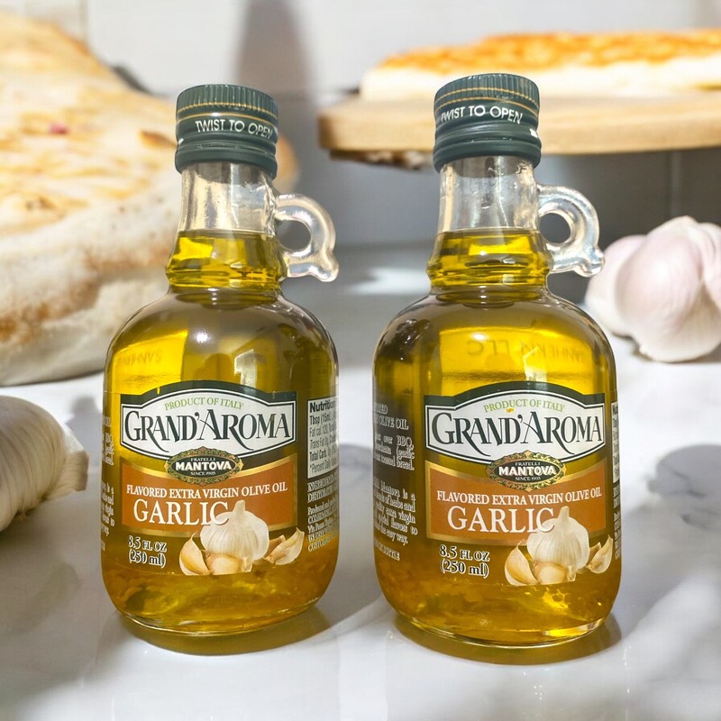 8.5 Oz Garlic Grand’aroma Flavored Extra Virgin Olive Oil (Pack of 2)