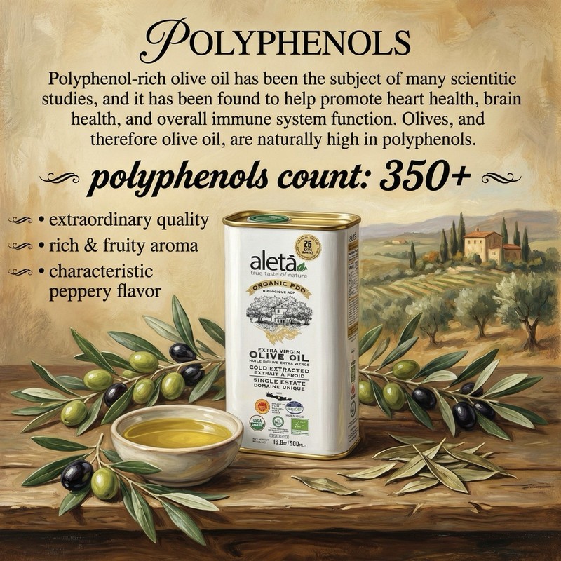 Aleta Organic Extra virgin Greek Olive Oil, Single Estate PDO, 500 ml (17oz) Tin gallery
