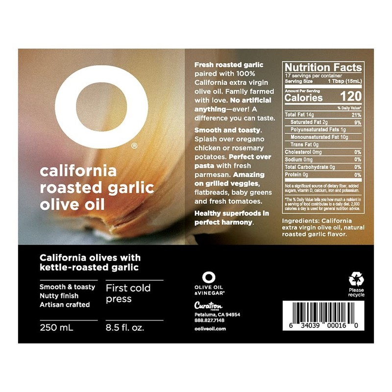 California Roasted Garlic Olive Oil Extra Virgin 8.5 Oz Vegetable Cooking Oil gallery