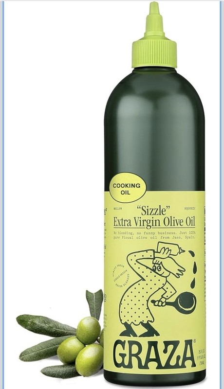 Graza Sizzle Extra Virgin Olive Oil (EVOO) Cooking Oil Squeeze Bottle