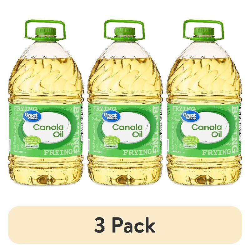 3 Pack Canola Oil 1 Gallon All Natural Cooking Oil for Baking Frying