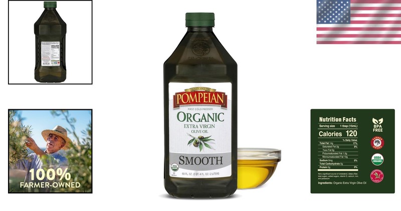 68 Fl Oz Organic Extra Virgin Olive Oil - Smooth, Rich in Polyphenols, Non-GMO gallery