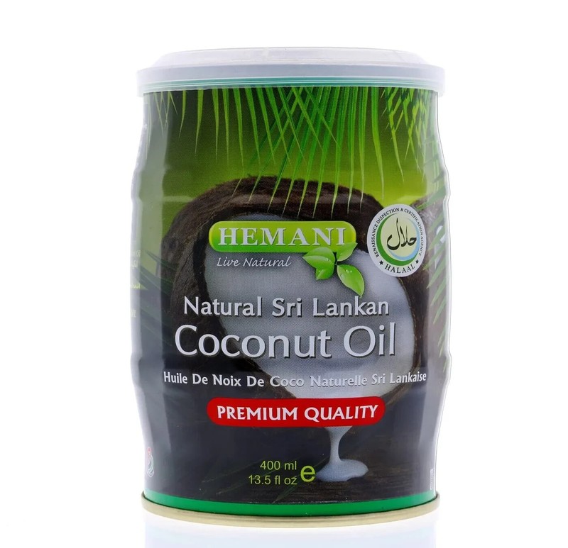 1X Hemani Coconut Oil 100% Sri Lankan (400ml) For Hair Care زيت جوز الهند