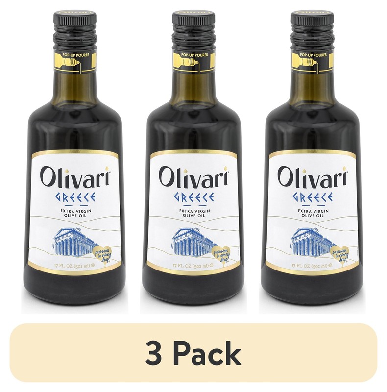 (3 pack) Olivari Greece Extra Virgin Olive Oil, for Seasoning and Finishing, 17