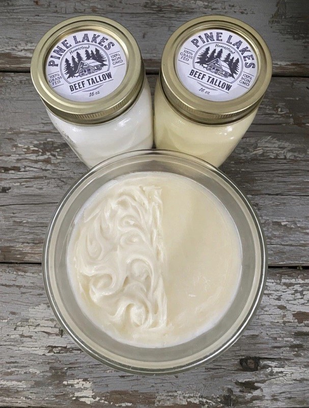 Beef Tallow-100% Grass Fed, 32 oz Jar, Triple Rendered, Cooking, Skin Care, Soap