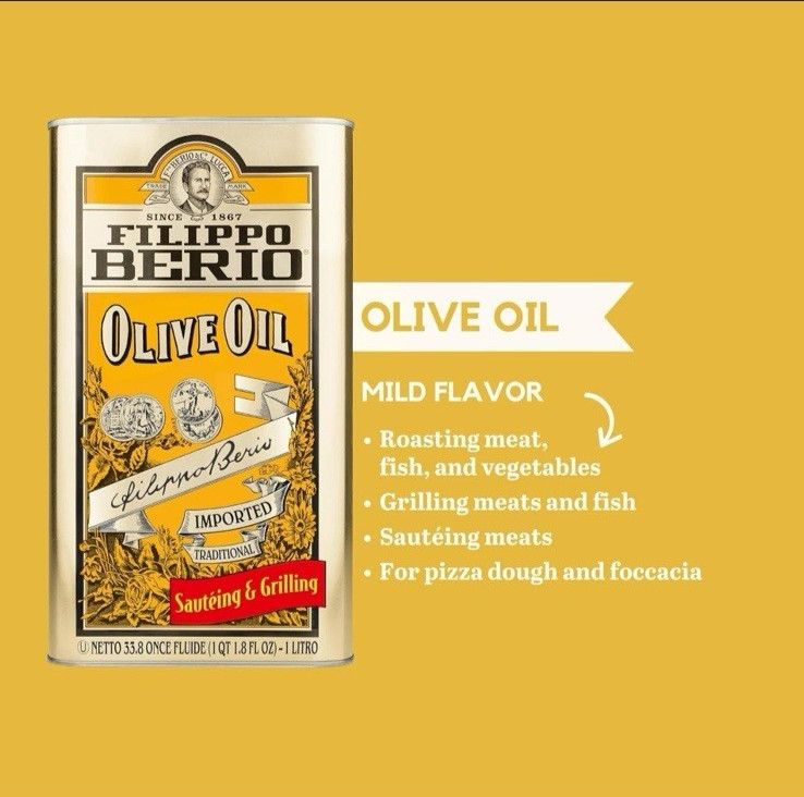 Filippo Berio Pure Olive Oil, 1 Liter Tin (33.8 Oz) Genuine Italian Cooking Oil gallery