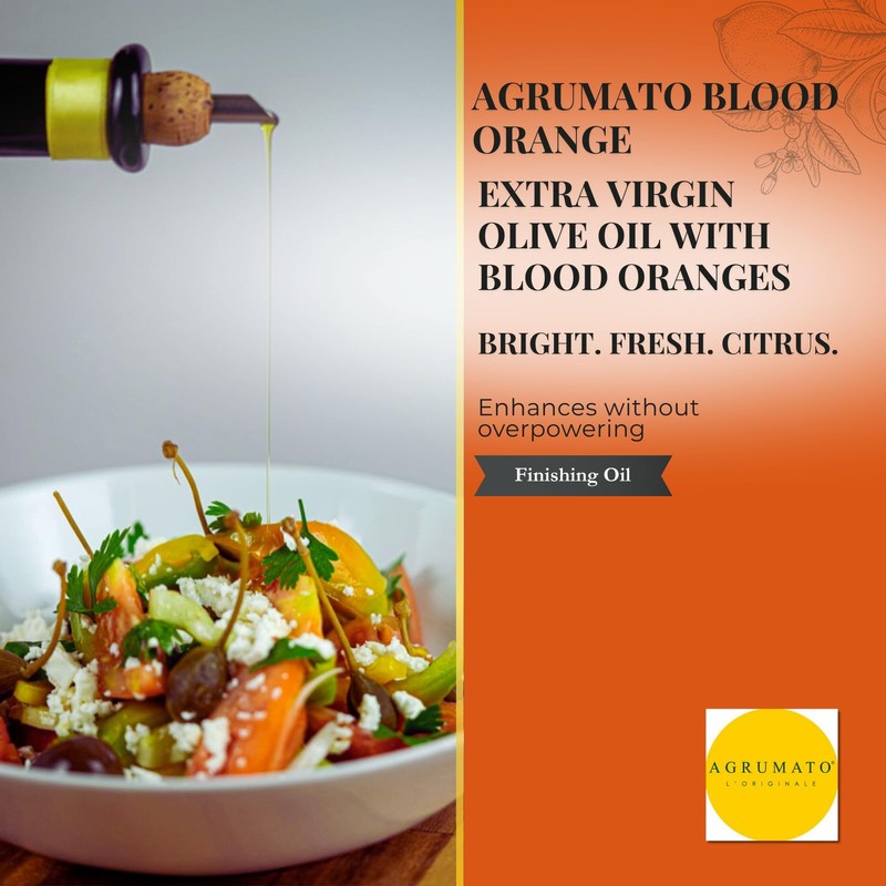 Agrumato Blood Orange Olive Oil, Cold Pressed Italian Extra Virgin with Fresh... gallery