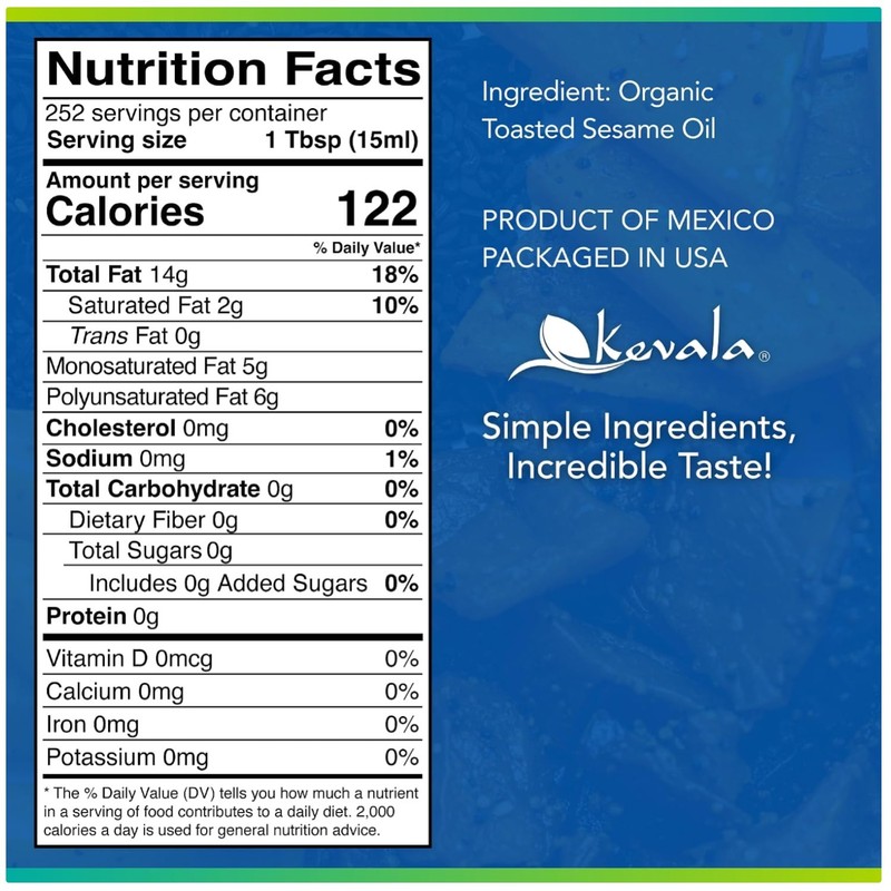 Toasted Sesame Oil – , Non-GMO, Cholesterol-Free, 1 Gal