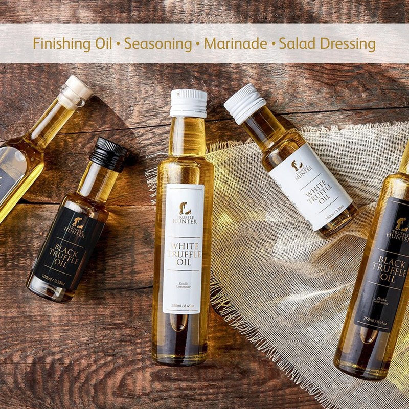 TruffleHunter Black & White Truffle Oil Set Extra Virgin Olive Oil for Cook... gallery