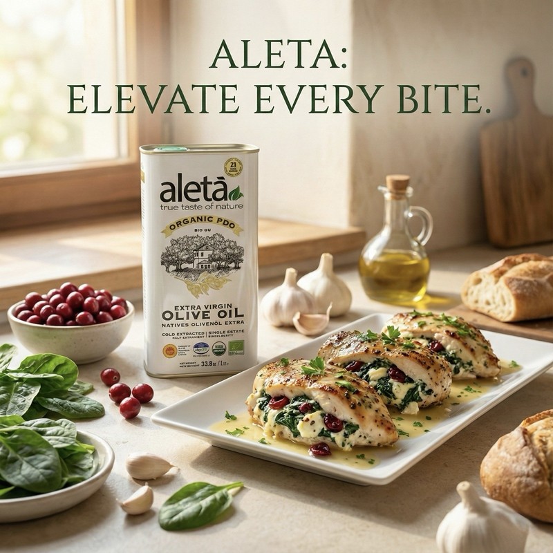 Aleta Organic Extra virgin Greek Olive Oil, Single Estate PDO, 500 ml (17oz) Tin gallery