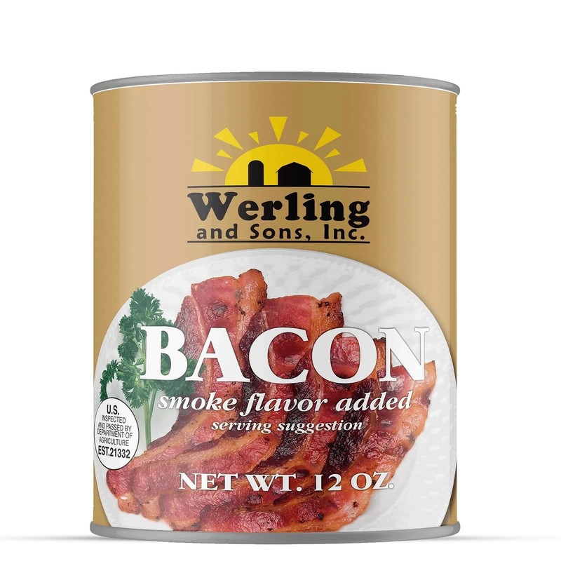 Werling Canned Bacon 12 Oz – Smoke Flavor Added | Fully Cooked & Ready to Eat…