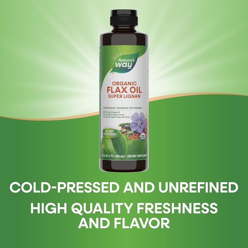 Versatile Organic Flax Oil Super Lignan - Heart & Digestive Health, 16 Fl Oz gallery