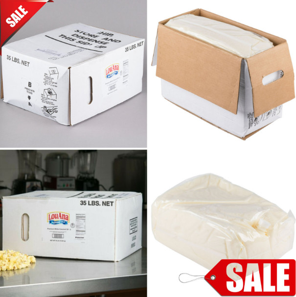 Coconut Oil Popcorn Bulk Box White Baking Cooking Frying Coconut Oil 35 Lb. New