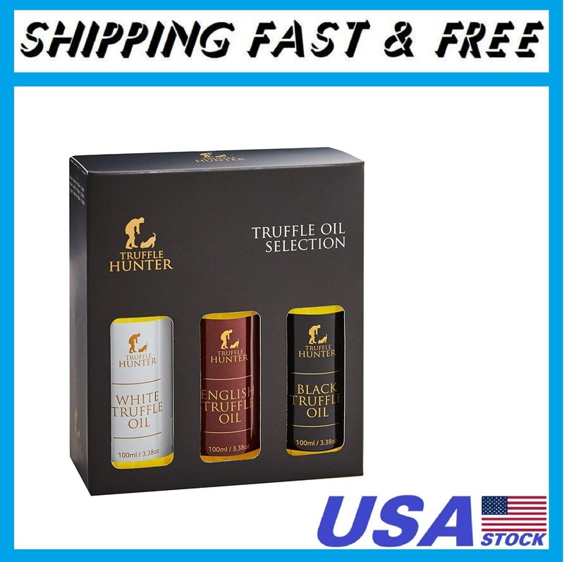TruffleHunter – English, Black & White Truffle Oil Set – 3.38 Oz x 3