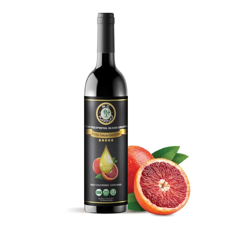 M.G. PAPPAS High Polyphenol Rich Blood Orange-Infused Olive Oil Extra Virgin …