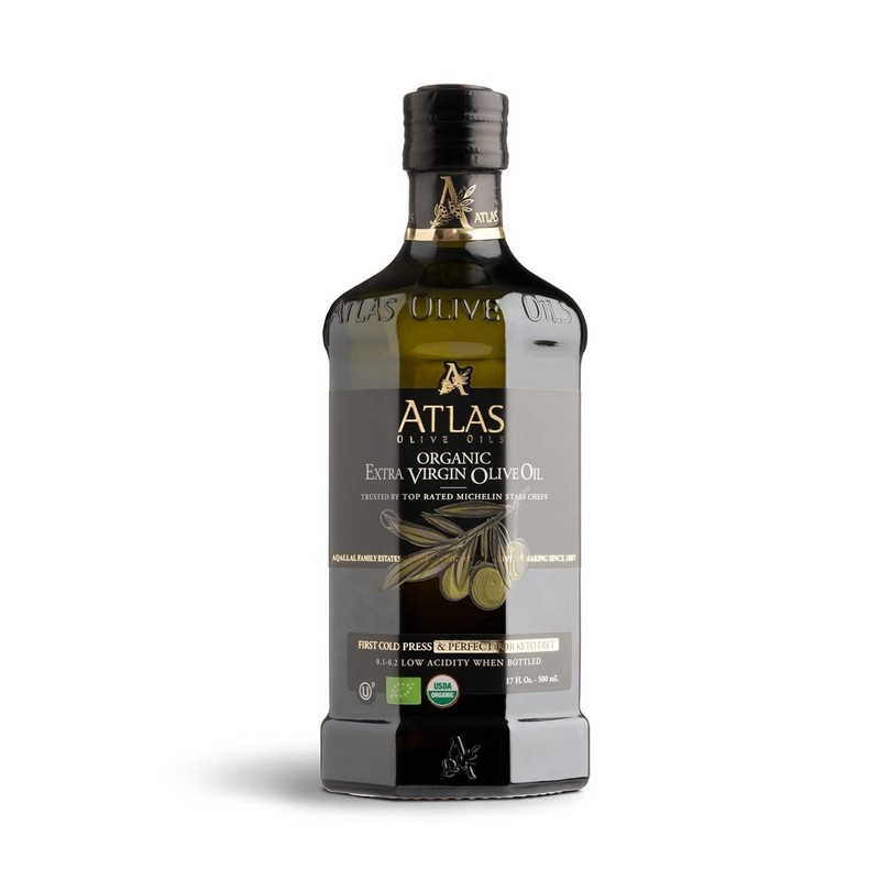 Atlas Organic Moroccan Extra Virgin Olive Oil EVOO Cold Pressed Polyphenol Rich.