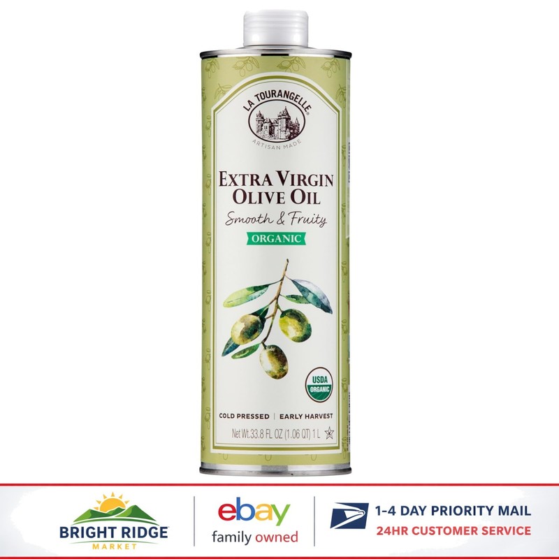 Organic Extra Virgin Olive Oil, Cold-Pressed, 33.8 Fl Oz for Cooking & Drizzling