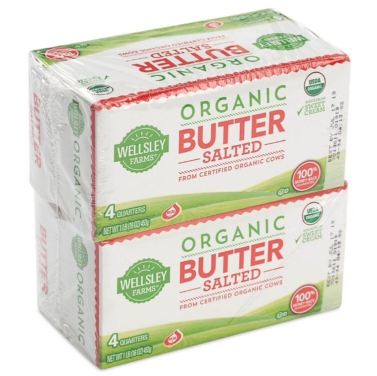 Wellsley Farms Organic Salted Butter, 2 pk./1 lb.