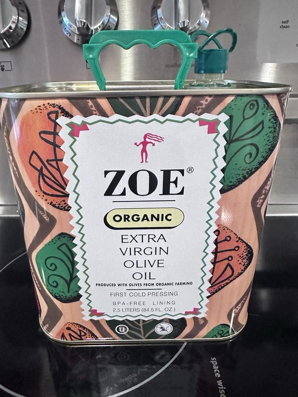 Empty ZOE Olive Oil Empty Metal Tin 2.5L