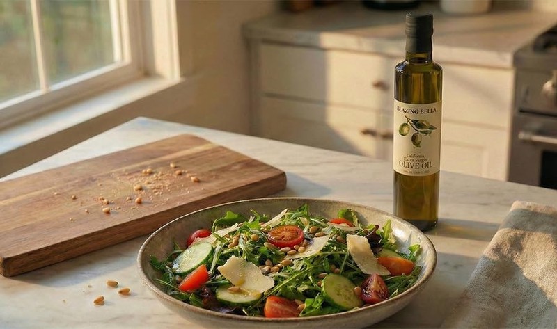 Blazing Bella Organic Cold Pressed Extra Virgin Olive Oil from California, Sm... gallery