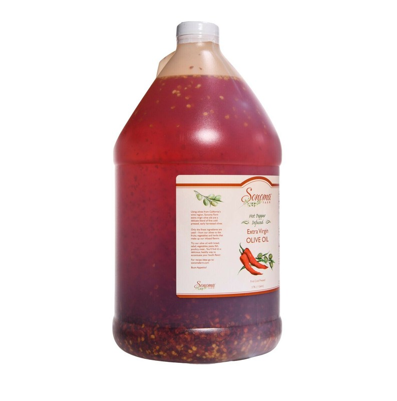 Hot Pepper Infused Extra Virgin Olive Oil – With Red Pepper Flakes- Bulk 1 Gallo gallery