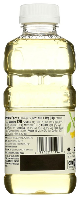 Neutral Flavor Organic Canola Oil, 16 Fl Oz - Ideal for Marinades & Dressings gallery