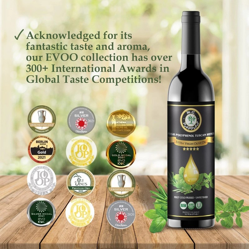 M.G. PAPPAS High Polyphenol Tuscan Herb Infused Olive Oil Extra Virgin - Poly... gallery