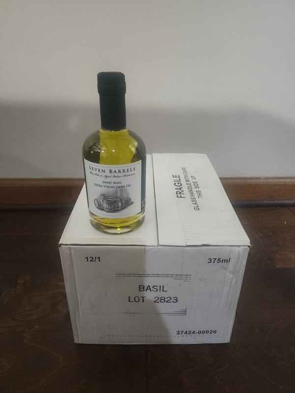 12 x Seven Barrels Sweet Basil Extra Virgin Olive Oil 12.7 Ounce Infused