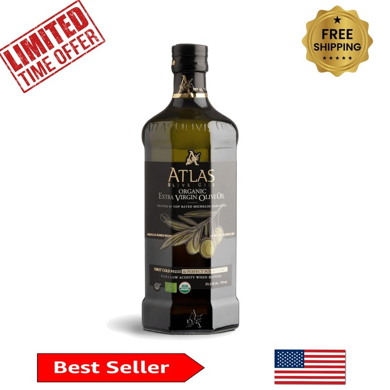 Atlas 750 mL Organic Extra Virgin Olive Oil – Newly Harvested & Chemical-Free