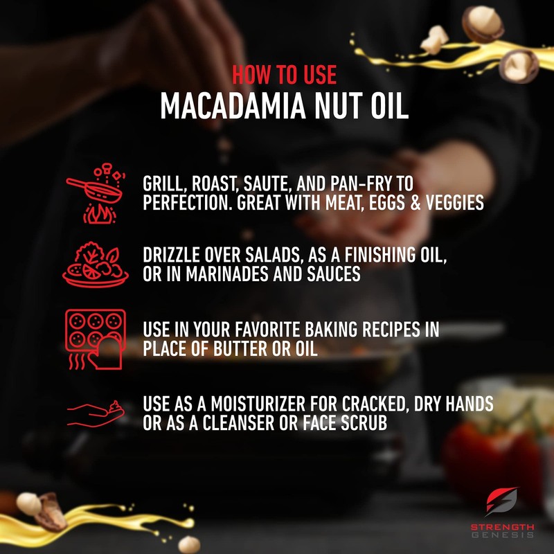 Australian Macadamia Nut Oil, Cold-Pressed Macadamia Oil for Cooking, 500-Mil... gallery
