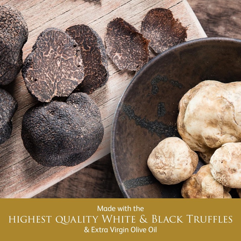 TruffleHunter Black & White Truffle Oil Set Extra Virgin Olive Oil for Cook... gallery