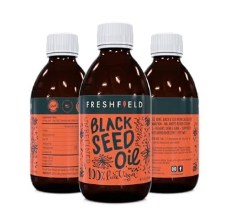 1 Black Seed Oil Cold Pressed Nigella Sativa Unrefined Omega 3-6-9 8oz Glass BTL