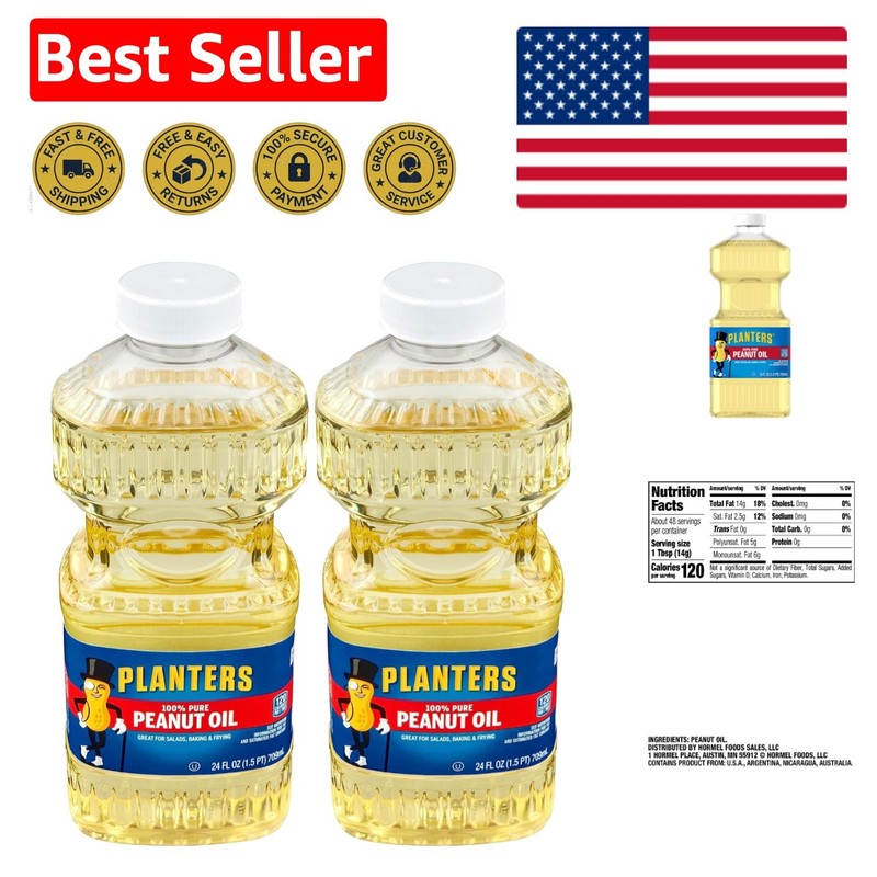 Peanut Oil 24 oz Pack of 2 – Kosher & Gluten-Free Cooking Essential