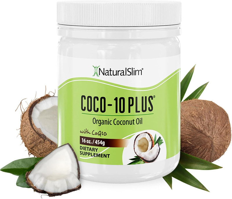 Coconut Oil with CoQ10 – MCT Oil Organic Coconut Oil for Baking, Mixing with Sha