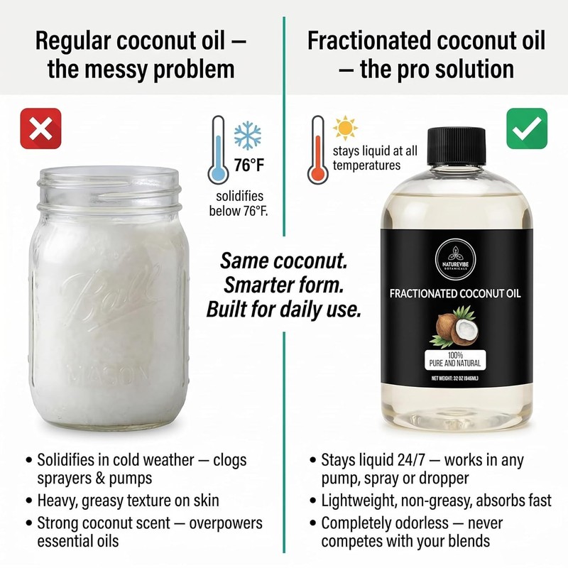 Natural Fractionated Coconut Oil for Hair, 32 Oz gallery