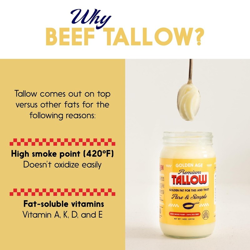 Beef Tallow Cooking Skincare 14 oz Pasture-Raised 3 Pack Hand-Rendered No gallery