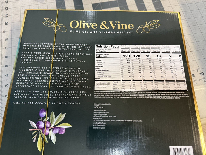 NWT Olive & Vine Oil and Vinegar Gift Set, 10 pcs., dipping bowls gallery