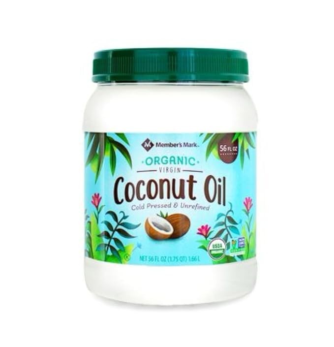 Member Mark Organic Virgin Coconut Oil, 56 Fl Oz of Cold Pressed and Unrefine...