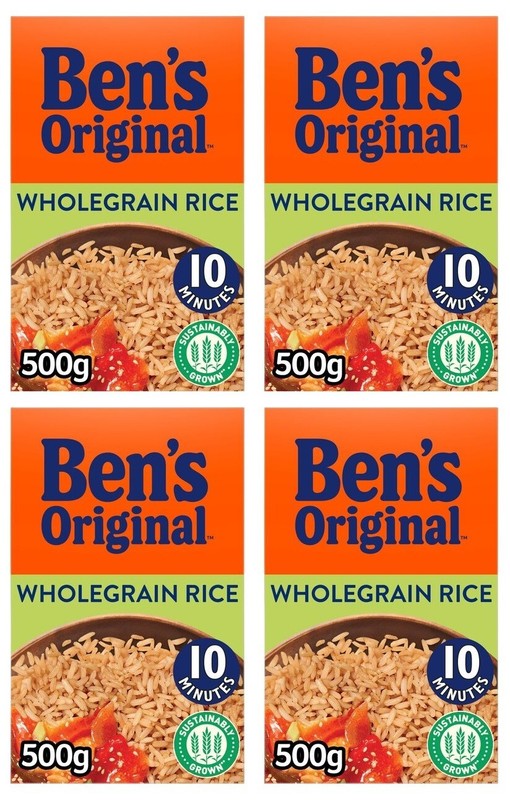 Bens Original Wholegrain Rice 500g PACK OF 4