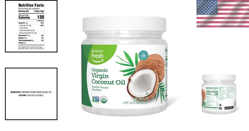 Unlock Healthy Cooking with Amazon Fresh 30 Fl Oz Organic Virgin Coconut Oil gallery