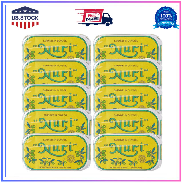 NURI Portuguese Sardines – In Olive Oil, 4.4 OZ (10 Pack)